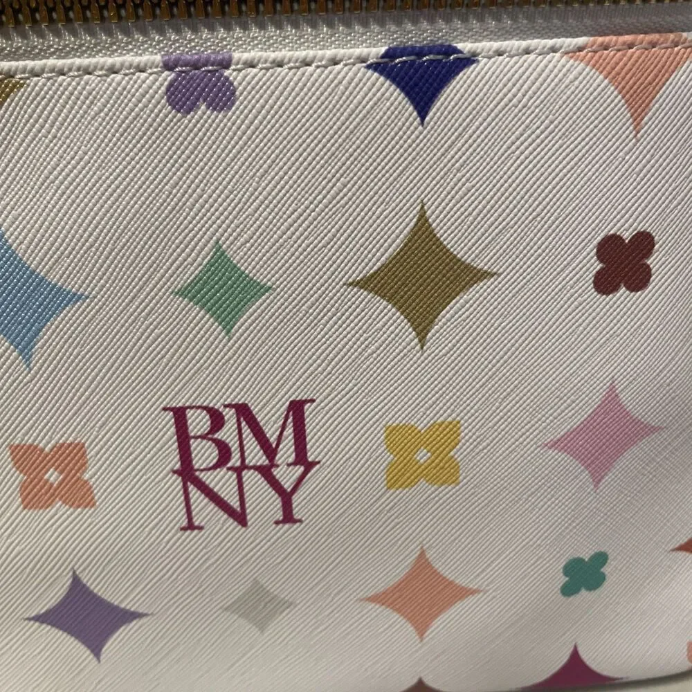 Badgley Mischka Print Vinyl Cosmetic Train / Travel Case / Bag